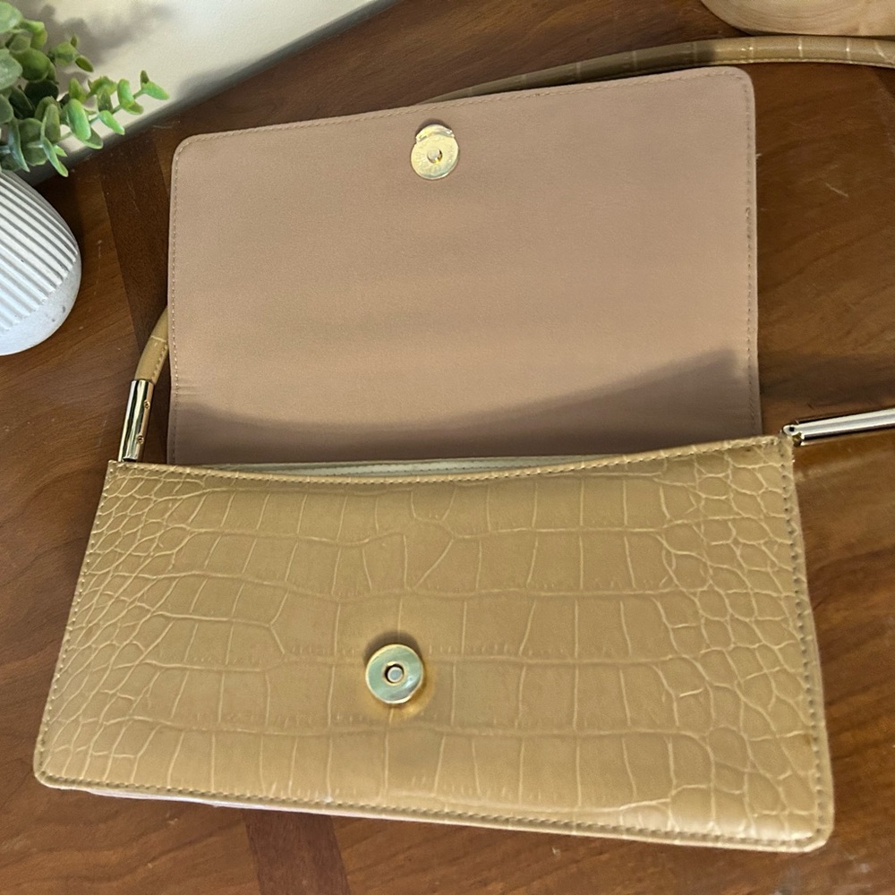 Nine West Tan Croc-Embossed Shoulder Bag - Picture 4 of 8
